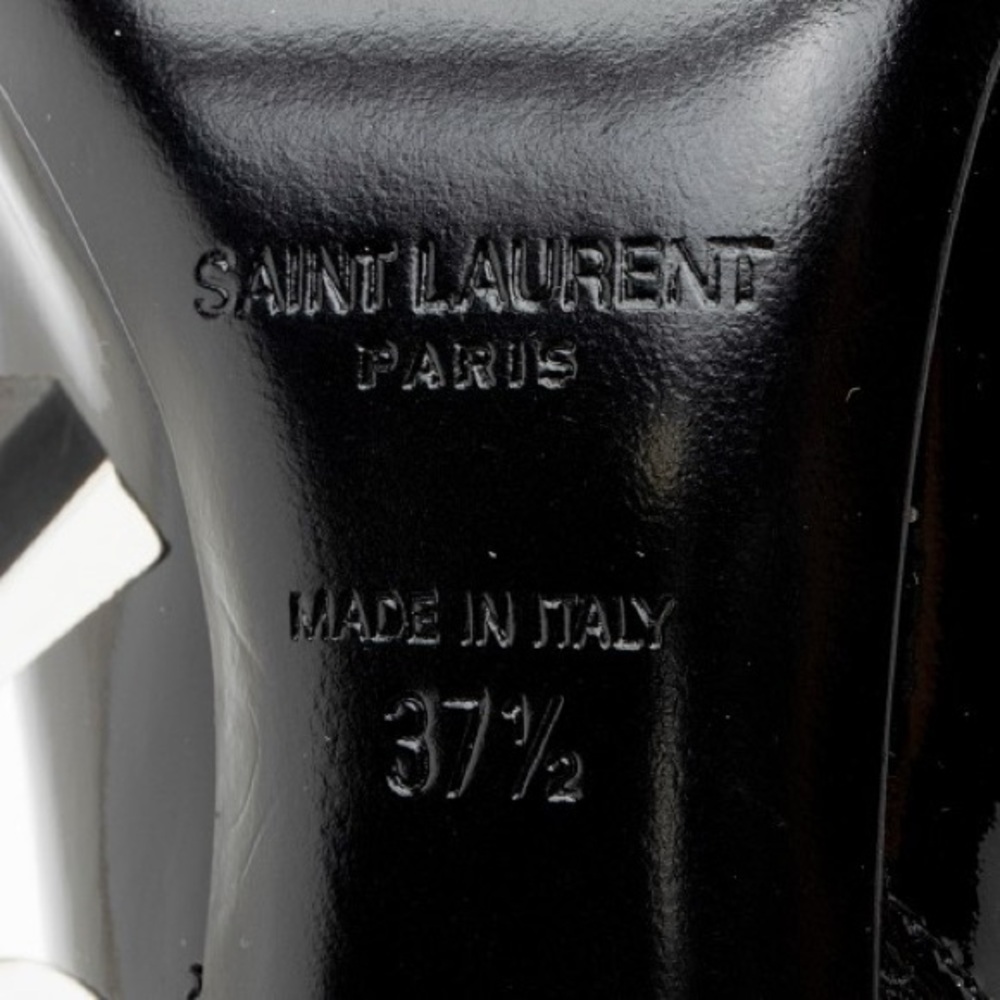 Yves Saint Laurent Glossy Black Heeled Boots - Picture 8 of 8